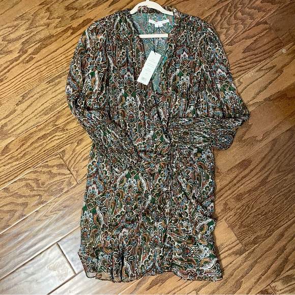 NWT VERONICA BEARD Armeria Paisley Floral Ruffle Mini Dress - Picture 6 of 12